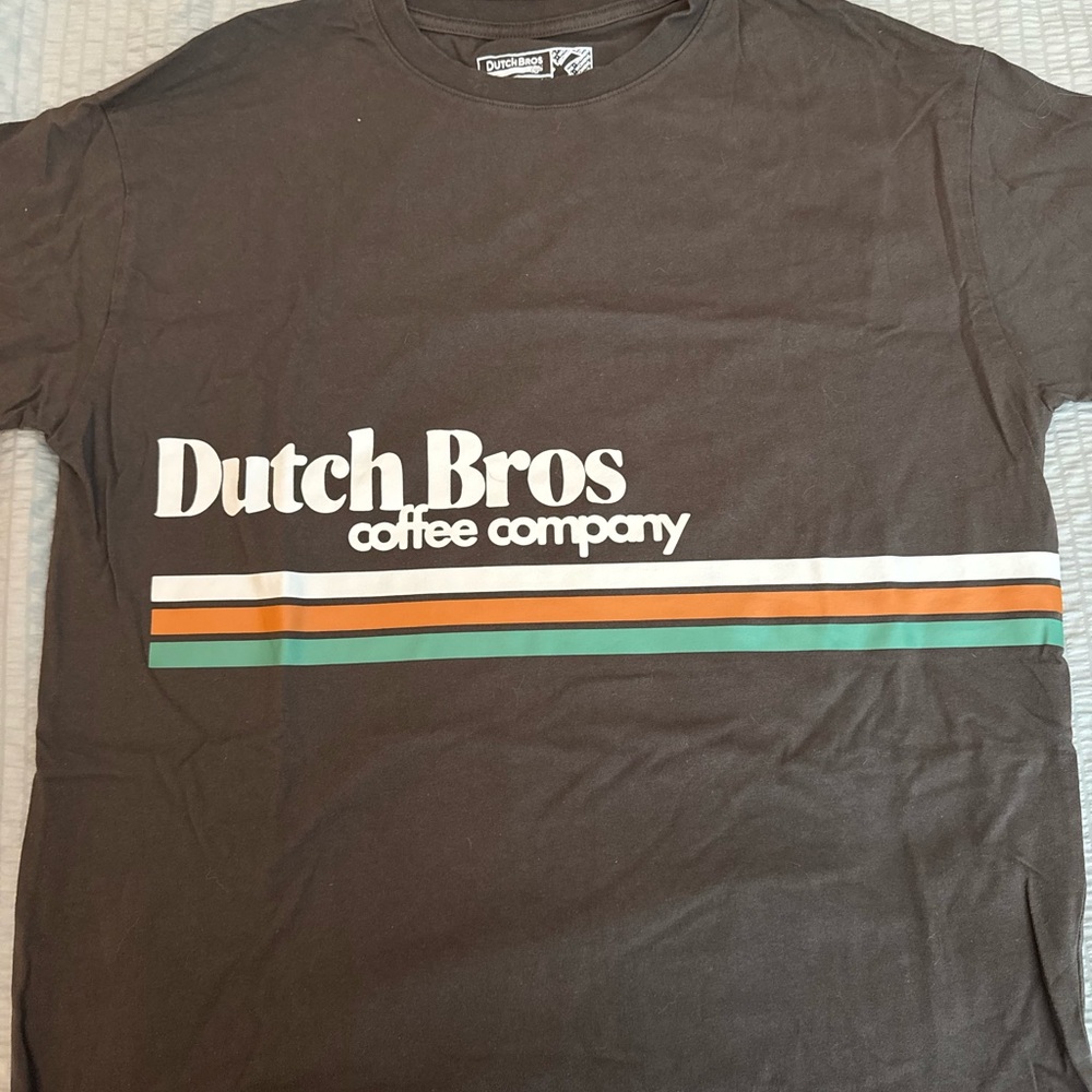 Dutch Bros Brown and Green Short Sleeve Tee